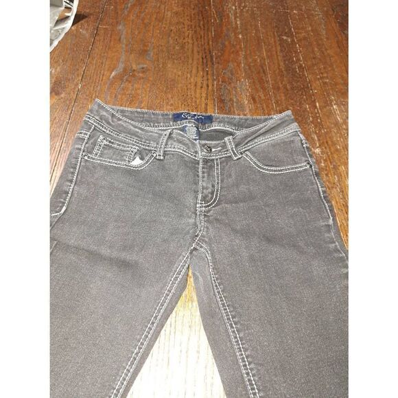 Size 5 Earl Jean Blue Black Denim Jeans with Pockets and Belt Loops - Picture 2 of 6